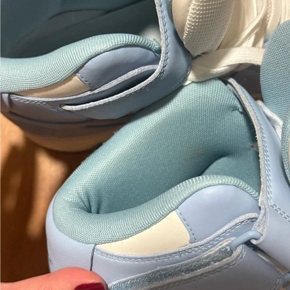 Off-White Out Of Office Mid Leather men Sneaker in White and Baby Blue 13 46 - Picture 10 of 11